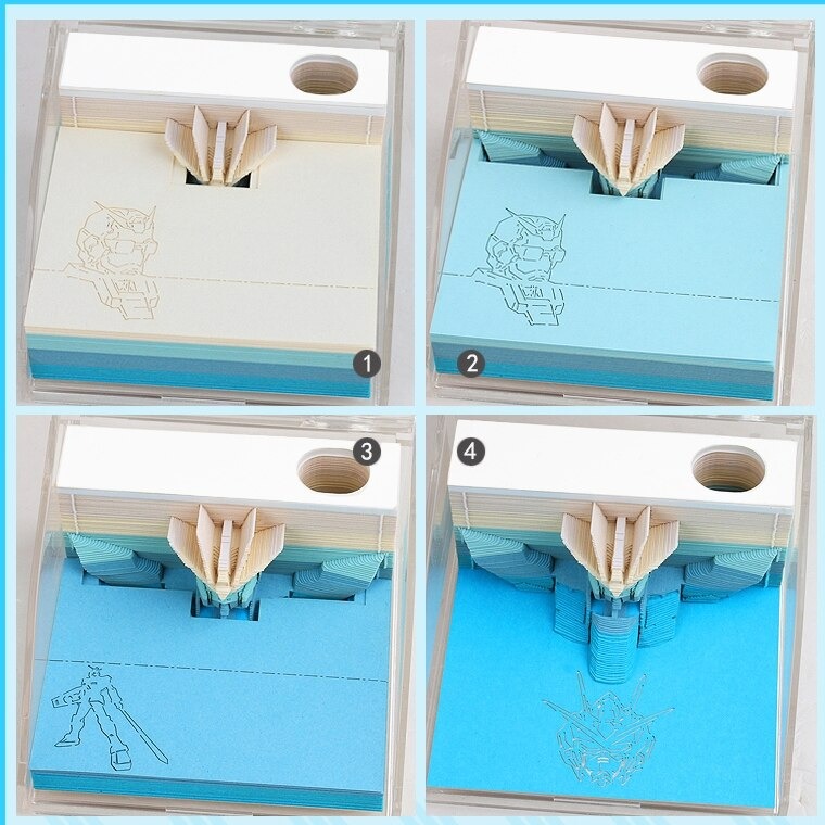 Gundam Omoshiroi Block 3D Memo Pad with Pen Holder | ®OMOSHIROI Block