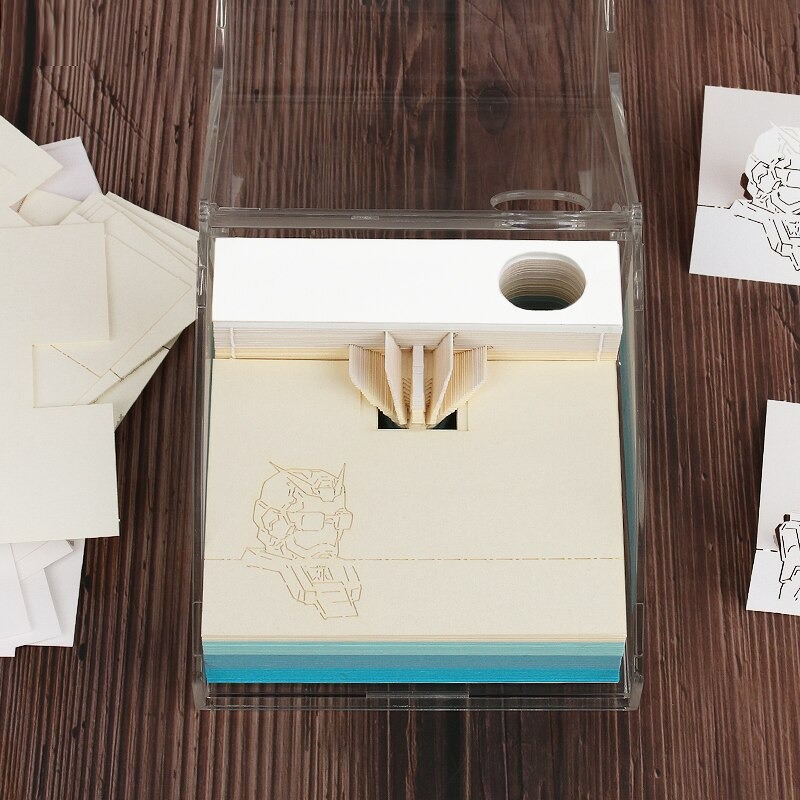 Gundam Omoshiroi Block 3D Memo Pad with Pen Holder | ®OMOSHIROI Block