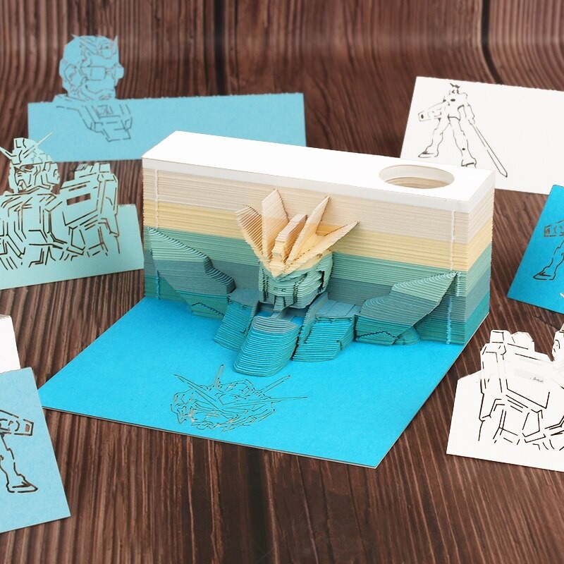 Gundam Omoshiroi Block 3D Memo Pad with Pen Holder | ®OMOSHIROI Block