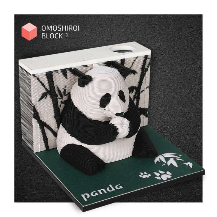 Panda Omoshiroi Block 3D Memo Pad Paper Model